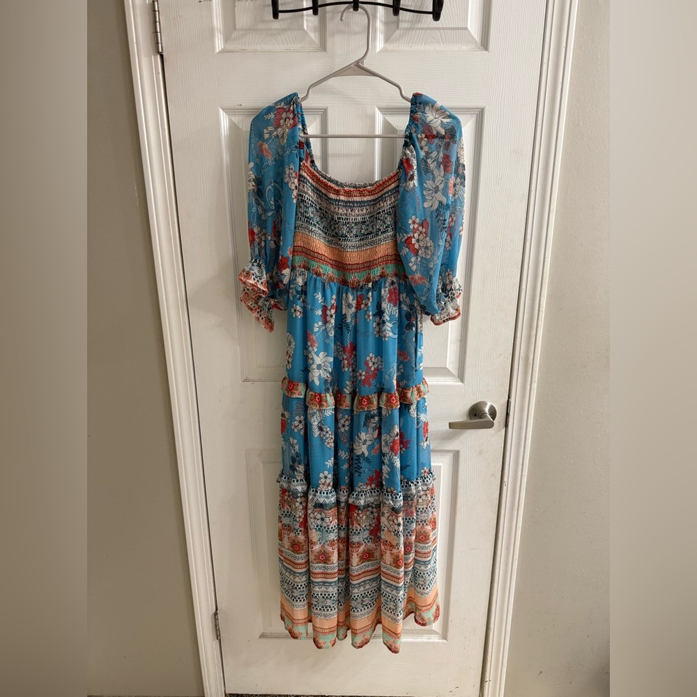 Davi & Dani Multicolor Smocked Dress